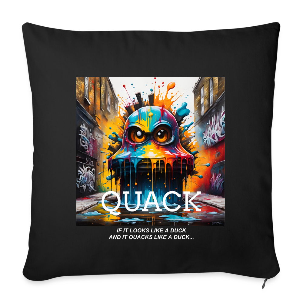 QUACK!! CUSHION COVER WITH FILLING - black