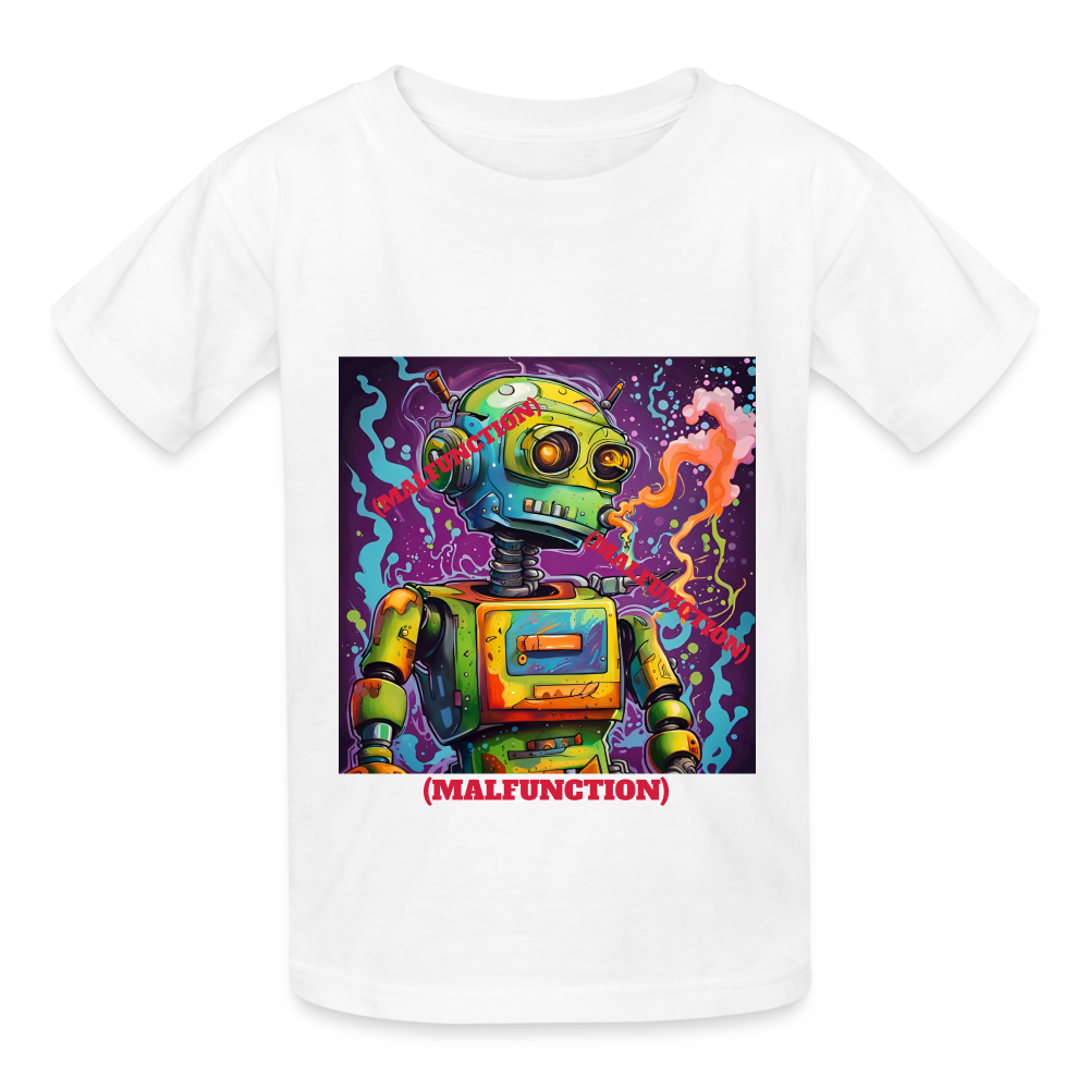 MALFUNCTIONING ROBOT!! CHILDREN'S T-SHIRT - white