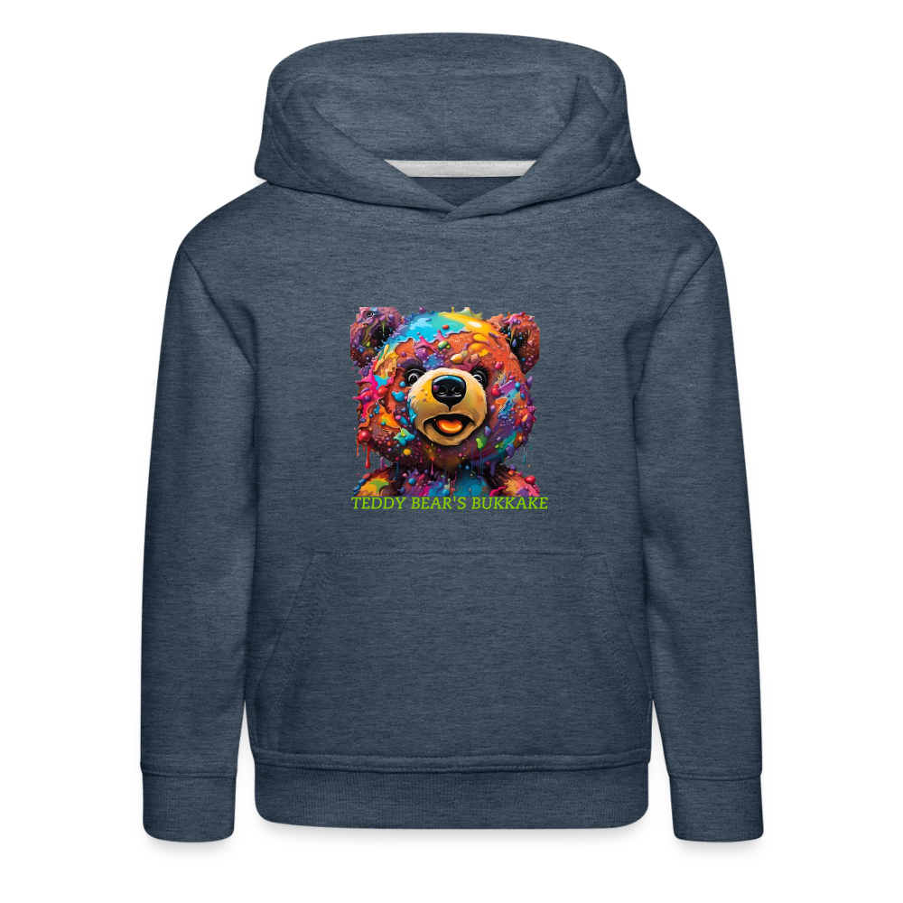 TEDDY BEAR'S BUKKAKE!! CHILDREN'S HOODIE - heather denim