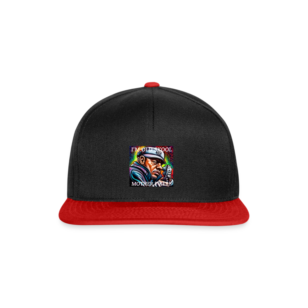 I'M OLD SCHOOL MOTHERF'KER!! SNAPBACK CAP - black/red