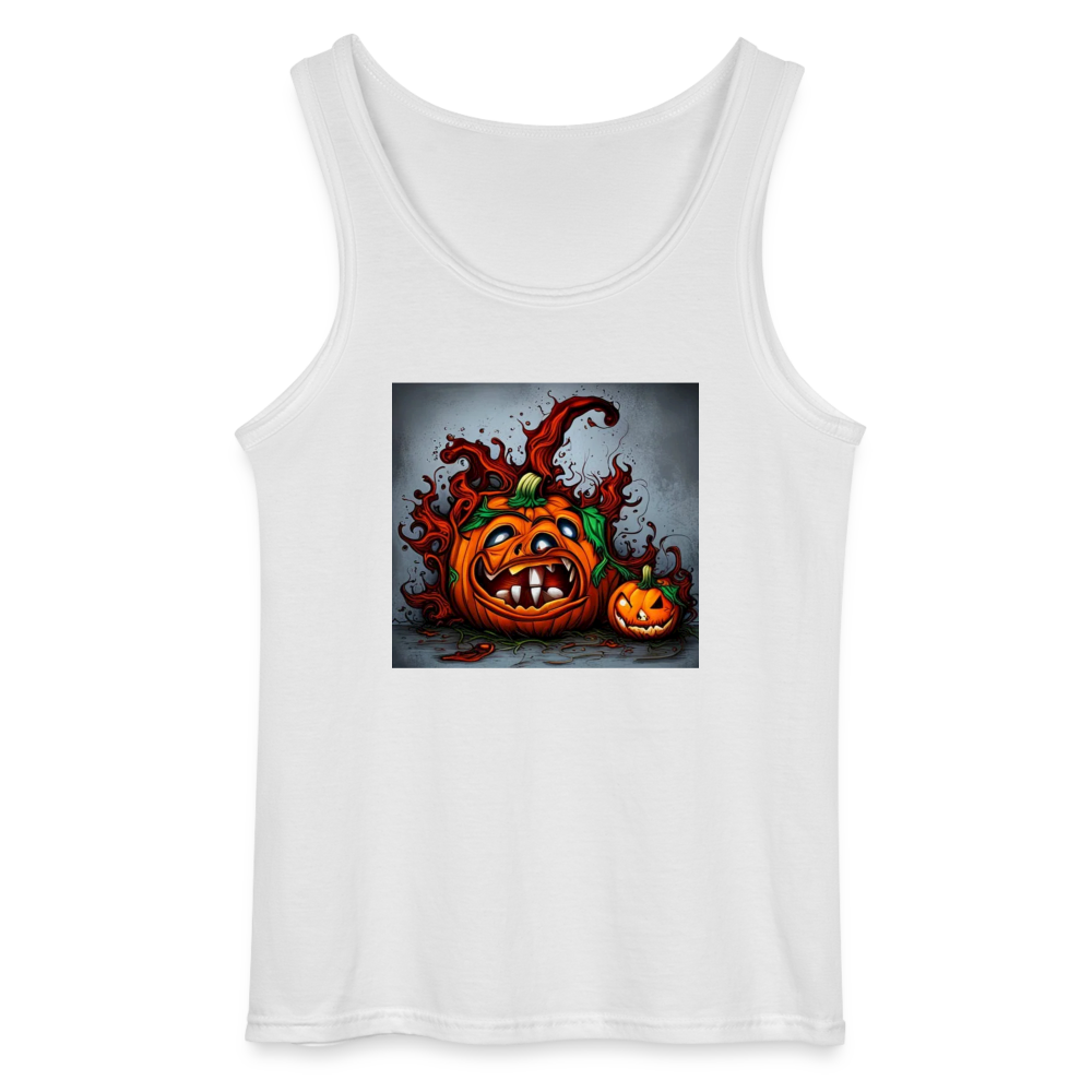 SPOOKY PUMPKIN - MEN'S TANK TOP - white