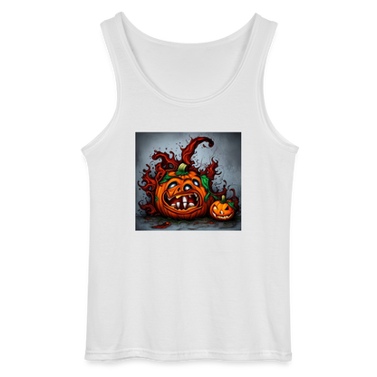 SPOOKY PUMPKIN - MEN'S TANK TOP - white