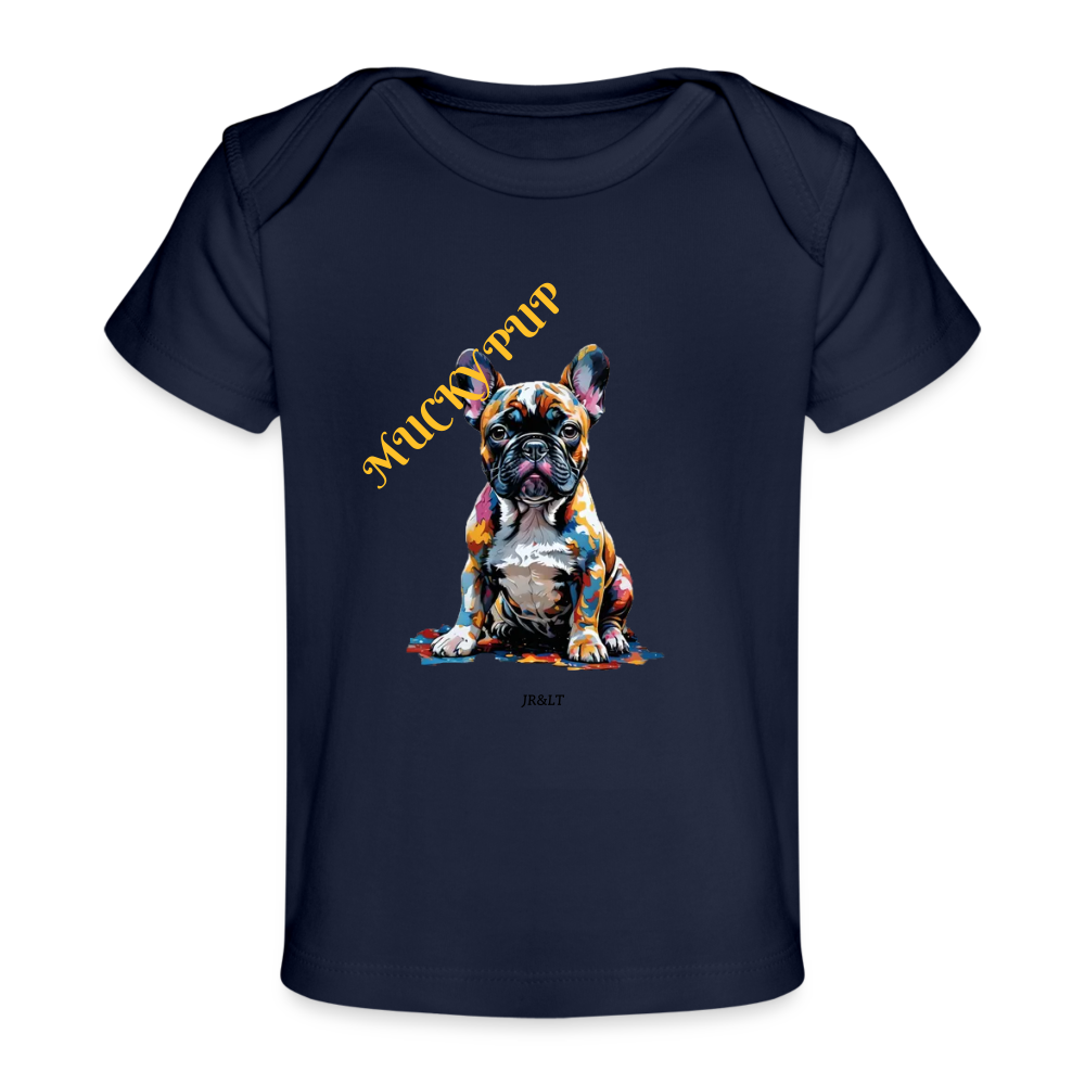 MUCKY PUP!! - BABY T-SHIRT - dark navy