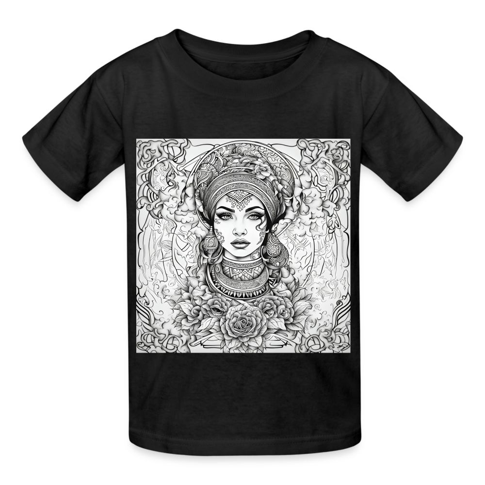 COLOUR ME IN TAROT READER - CHILDREN'S T-SHIRT - black