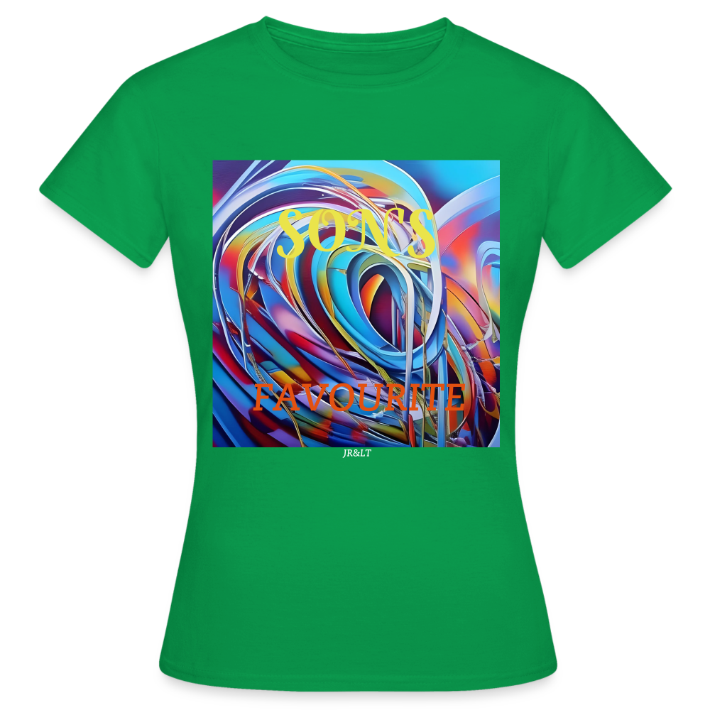 DAUGHTER/SON'S FAVOURITE!! WOMEN'S T-SHIRT (PERSONALISABLE) - kelly green