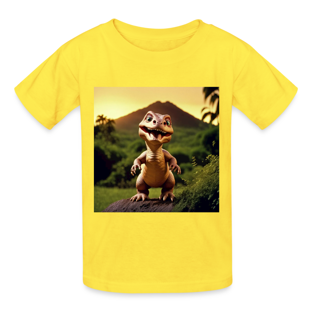 DINO - CHILDREN'S T-SHIRT - yellow