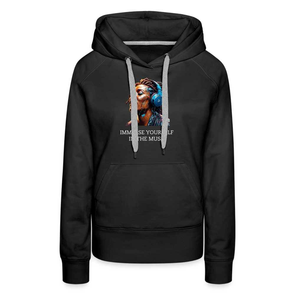 IMMERSE YOURSELF IN THE MUSIC!! WOMEN'S HOODIE - black