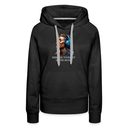 IMMERSE YOURSELF IN THE MUSIC!! WOMEN'S HOODIE - black