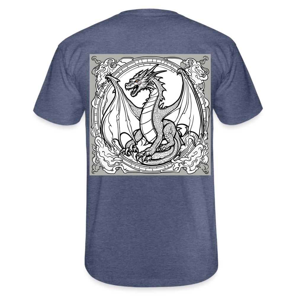 COLOUR IN YOURSELF DRAGON - MEN'S CLASSIC T-SHIRT - heather navy