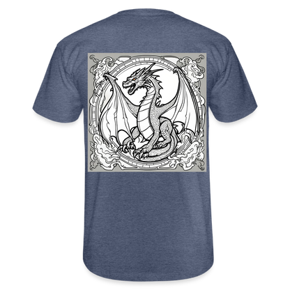 COLOUR IN YOURSELF DRAGON - MEN'S CLASSIC T-SHIRT - heather navy