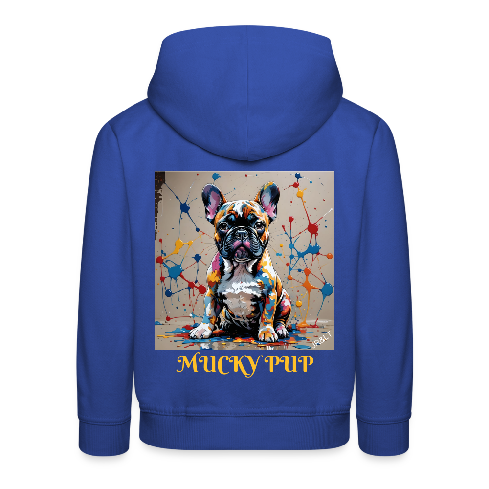 MUCKY PUP!! - CHILDREN'S HOODIE - royal blue