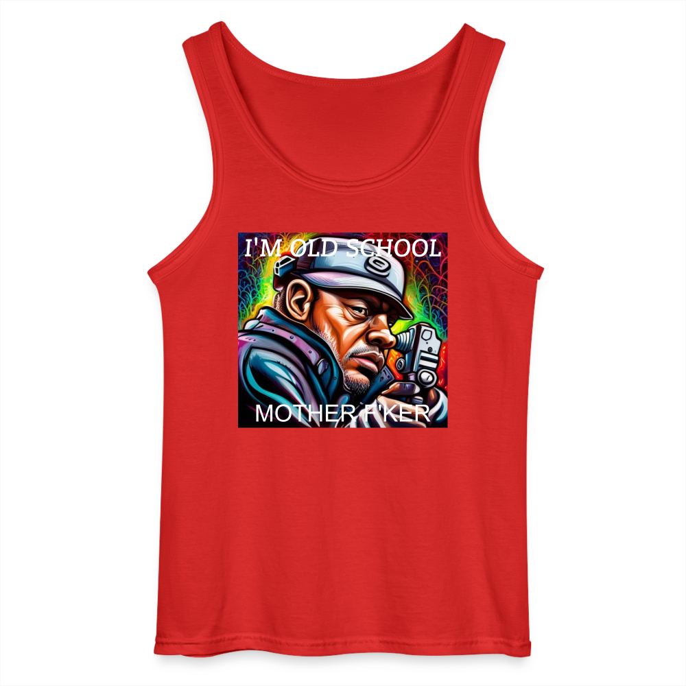 I'M OLD SCHOOL - MEN'S TANK TOP - red