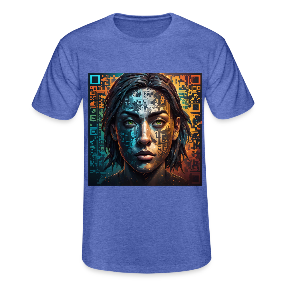 LADY QR!! MEN'S CLASSIC T-SHIRT - heather blue