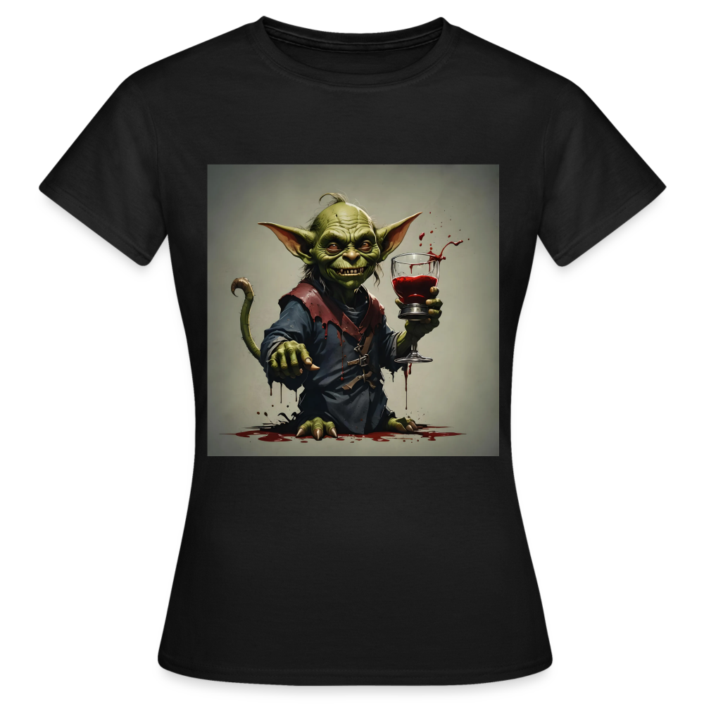 GOBLIN WITH A GOBLET - WOMEN'S CLASSIC T-SHIRT - black