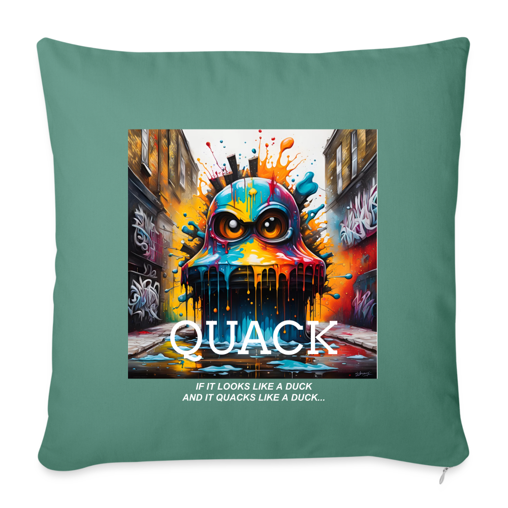 QUACK!! CUSHION COVER WITH FILLING - cypress green