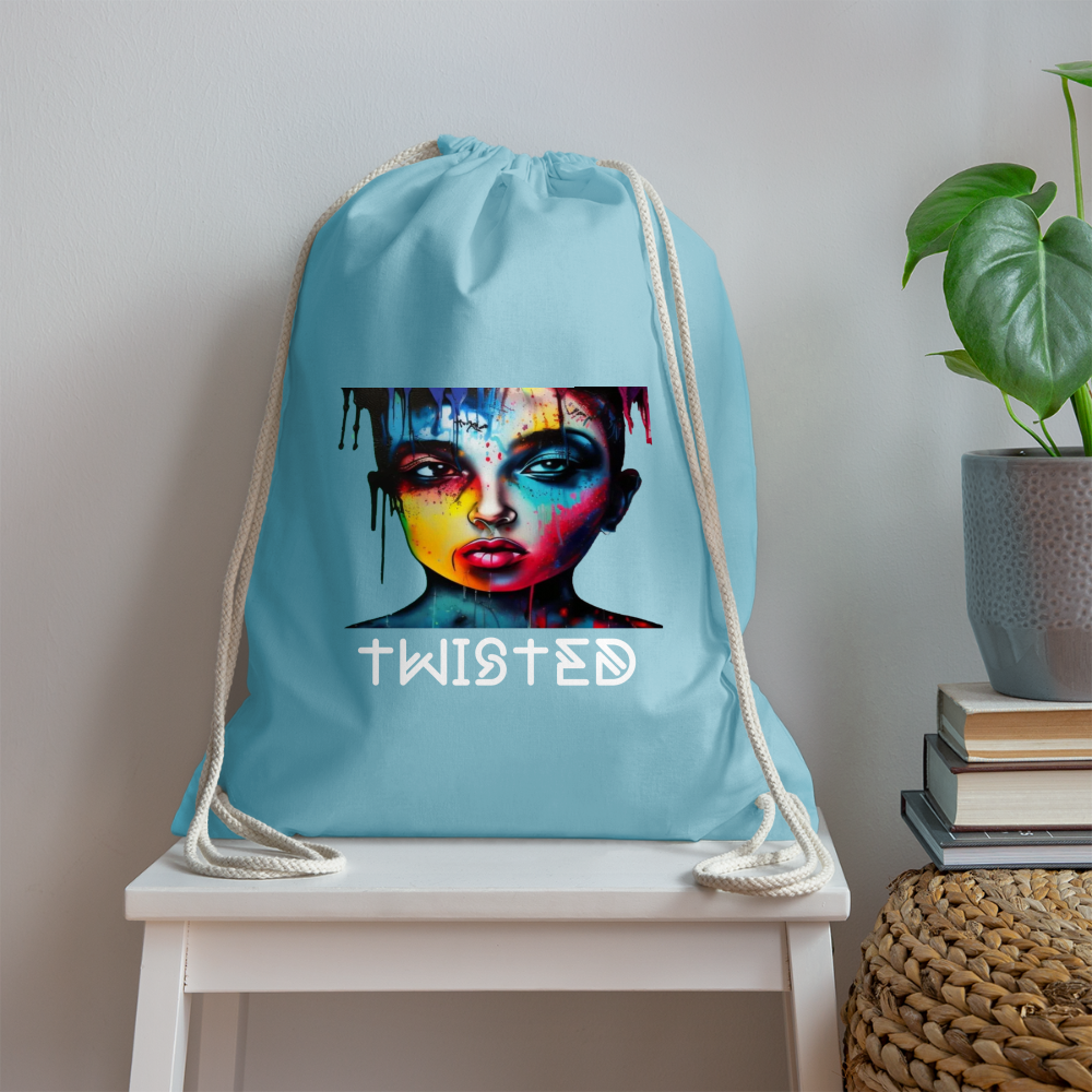 TWISTED!! DRAWSTRING BAG - aqua