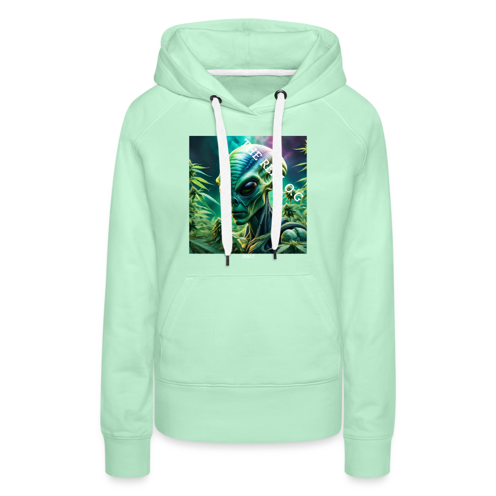 THE REAL ALIEN O.G!! - WOMENS HOODIE - light mint