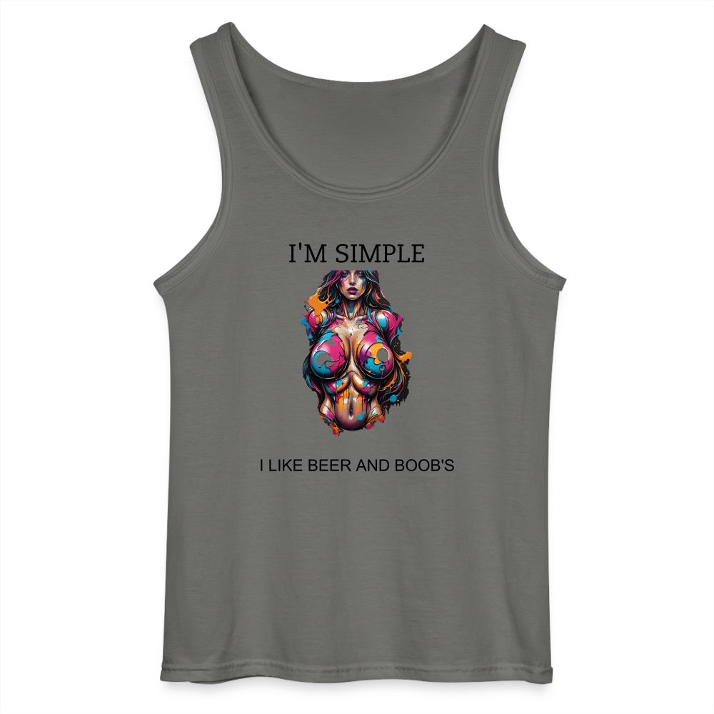 I'M SIMPLE - MEN'S TANK TOP - charcoal grey