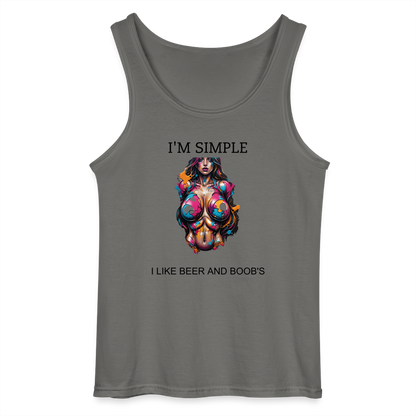 I'M SIMPLE - MEN'S TANK TOP - charcoal grey