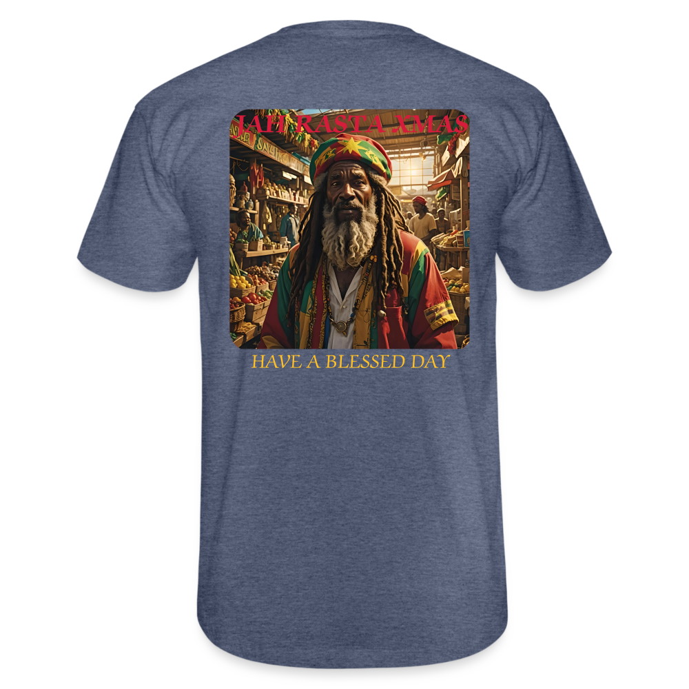 JAH RASTA XMAS - MENS CLASSIC T-SHIRT - heather navy