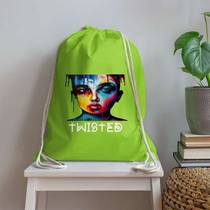 TWISTED!! DRAWSTRING BAG - neon green