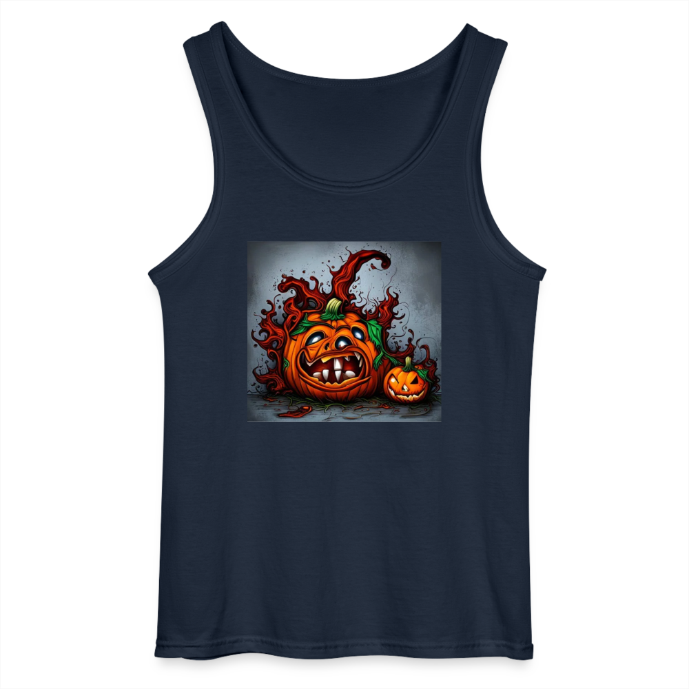 SPOOKY PUMPKIN - MEN'S TANK TOP - navy