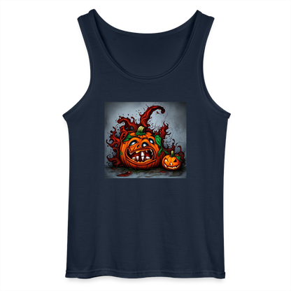 SPOOKY PUMPKIN - MEN'S TANK TOP - navy