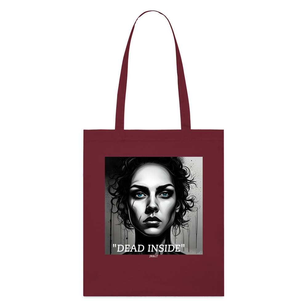 "DEAD INSIDE" TOTE BAG - burgundy