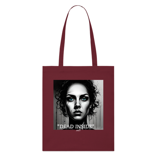 "DEAD INSIDE" TOTE BAG - burgundy