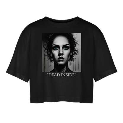 " DEAD INSIDE" WOMEN'S OVERSIZED CROP TOP - black