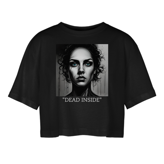 " DEAD INSIDE" WOMEN'S OVERSIZED CROP TOP - black