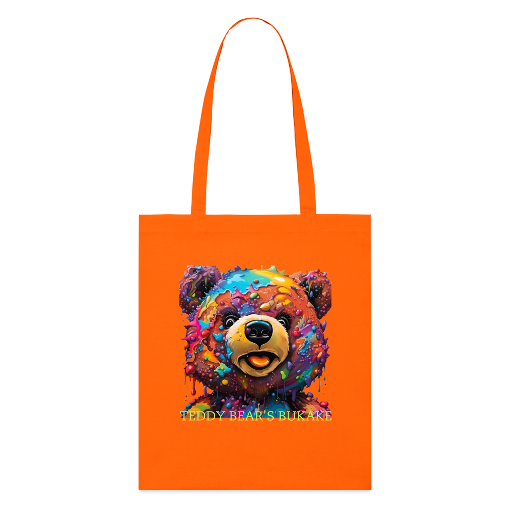 TEDDY BEAR'S BUKKAKE - ORGANIC TOTE BAG - bright orange