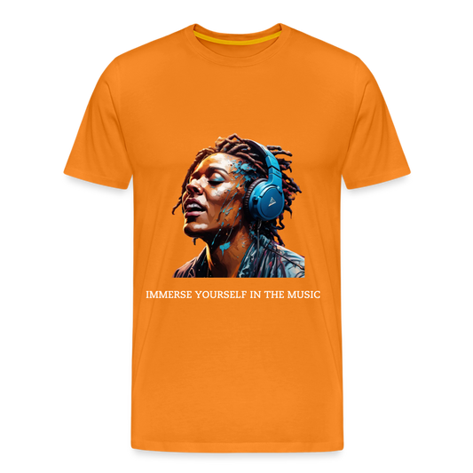 IMMERSE YOUR SELF IN THE MUSIC!! MEN'S PREMIUM T-SHIRT - orange