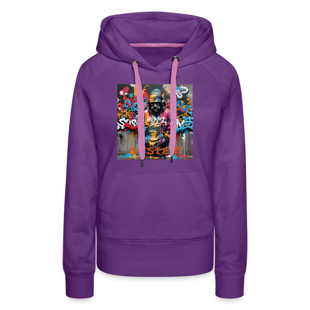 F#CK THE SYSTEM - WOMEN'S HOODIE - purple