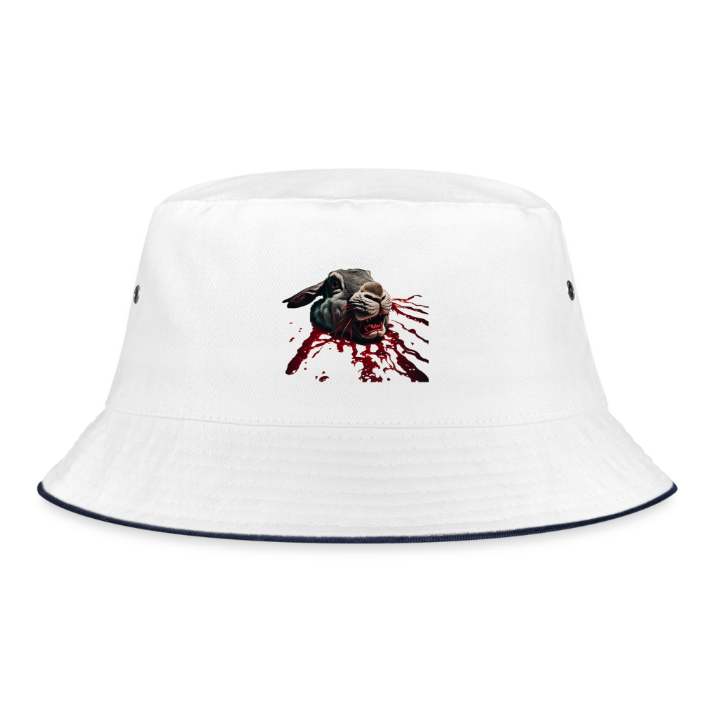 LUCKY RABBIT'S HEAD - BUCKET HAT - white/navy