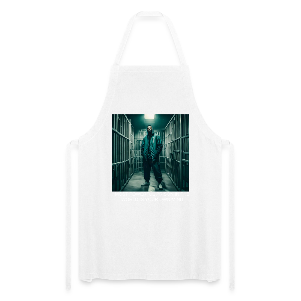 MOST POWERFUL - ADULT APRON - white