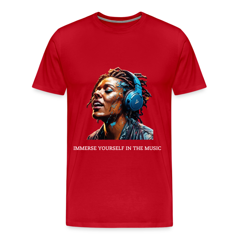 IMMERSE YOUR SELF IN THE MUSIC!! MEN'S PREMIUM T-SHIRT - red