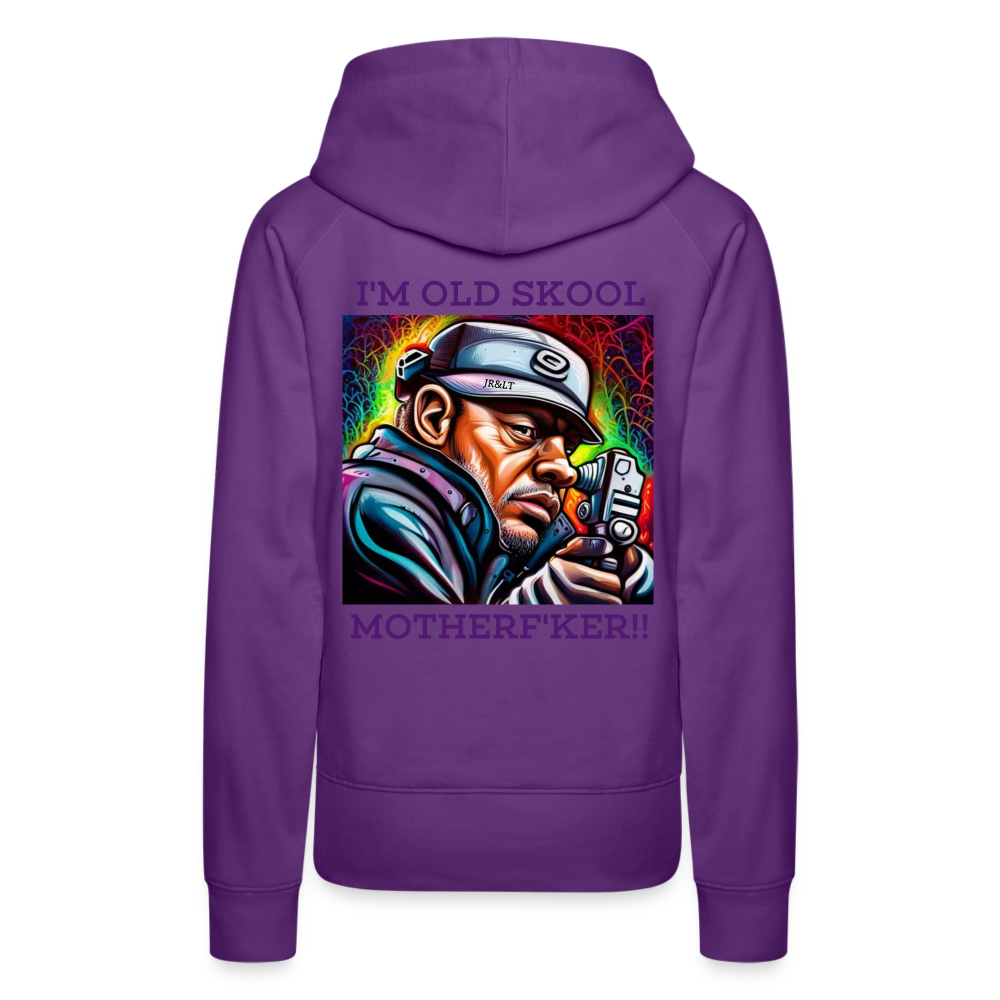 I'M OLD SKOOL MOTHERF'KER!! WOMEN'S HOODIE - purple