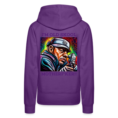 I'M OLD SKOOL MOTHERF'KER!! WOMEN'S HOODIE - purple