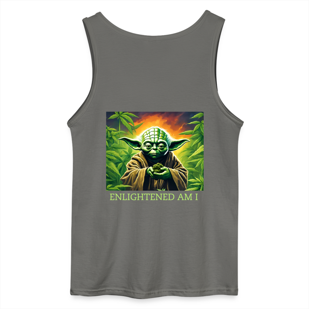 ENLIGHTENED YODA - MEN'S TANK TOP - charcoal grey