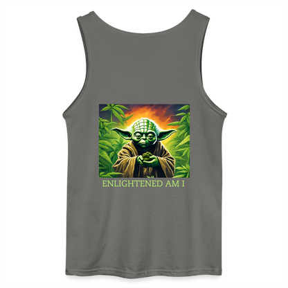 ENLIGHTENED YODA - MEN'S TANK TOP - charcoal grey