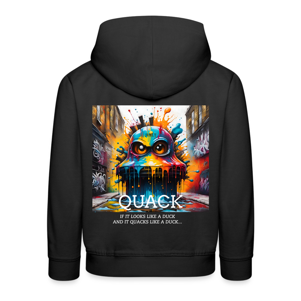 QUACK!! CHILDREN'S HOODIE - black