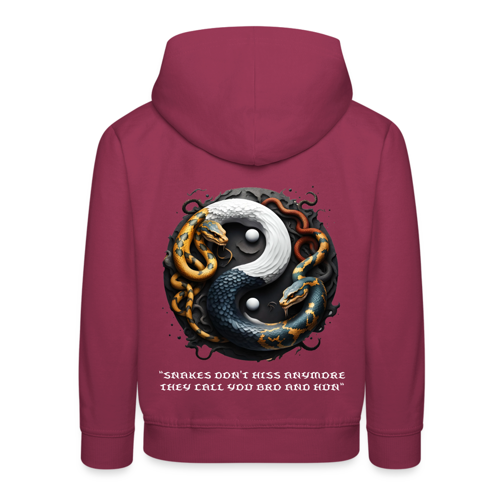 YING YANG - CHILDREN'S HOODIE - bordeaux