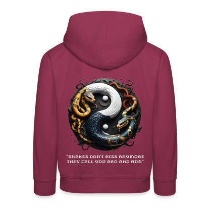 YING YANG - CHILDREN'S HOODIE - bordeaux