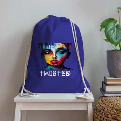 TWISTED!! DRAWSTRING BAG - royal blue