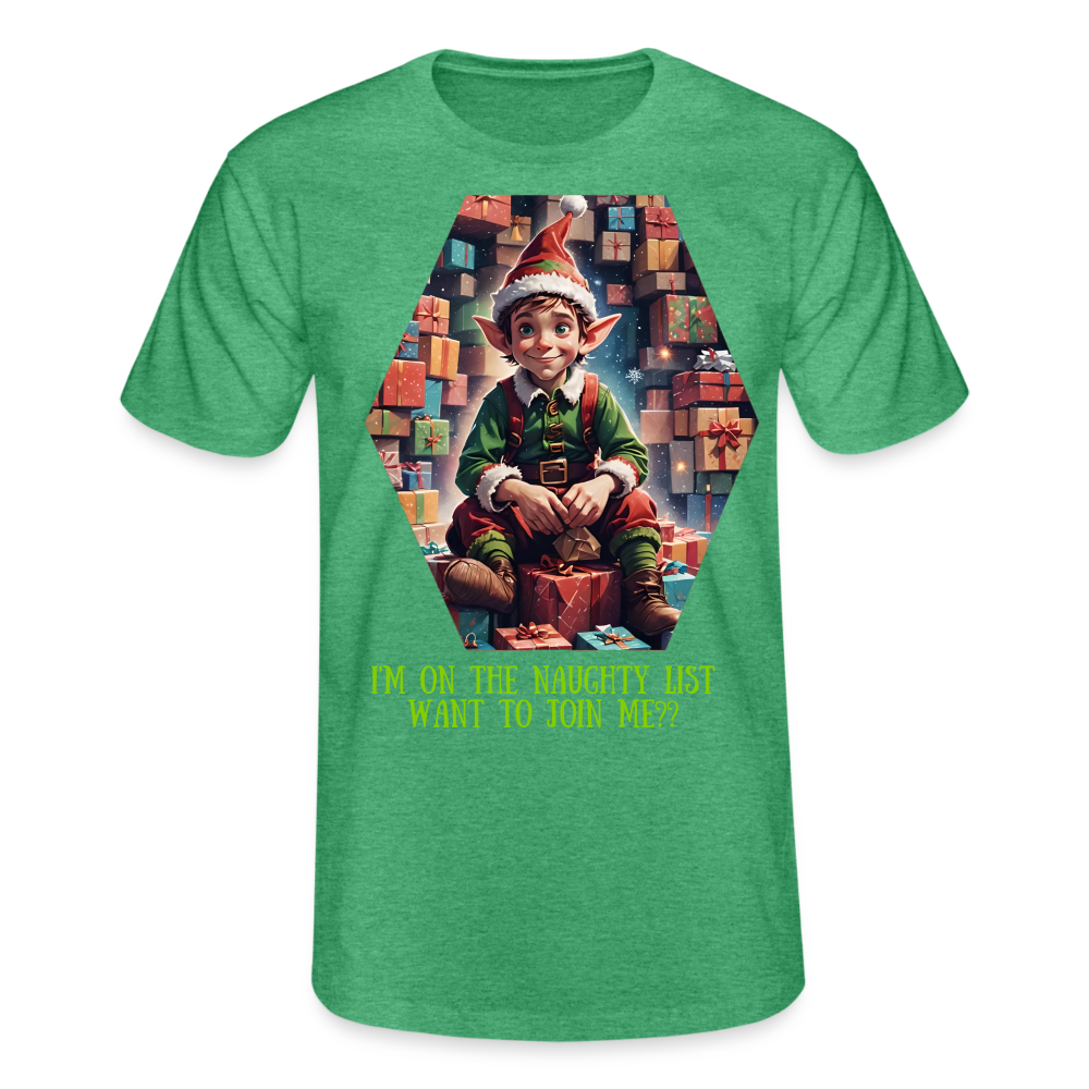 NAUGHTY LIST - MENS CLASSIC T-SHIRT - heather green