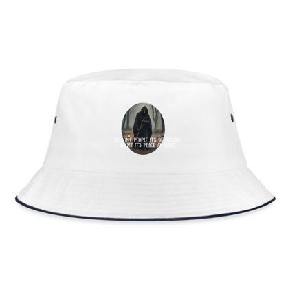 LONELY GRIM REAPER - BUCKET HAT - white/navy