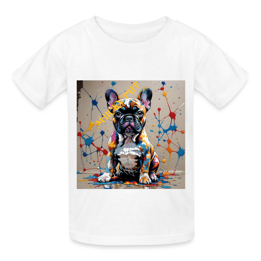 MUCKY PUP!! - CHILDREN'S T-SHIRT - white