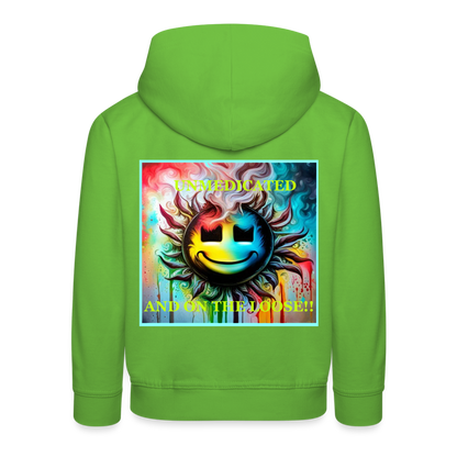 UNMEDICATED AND ON THE LOOSE!! - CHILDREN'S HOODIE - light green