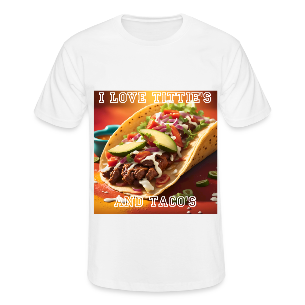 I LOVE TITTIE'S AND TACO'S MEN'S CLASSIC T-SHIRT - white